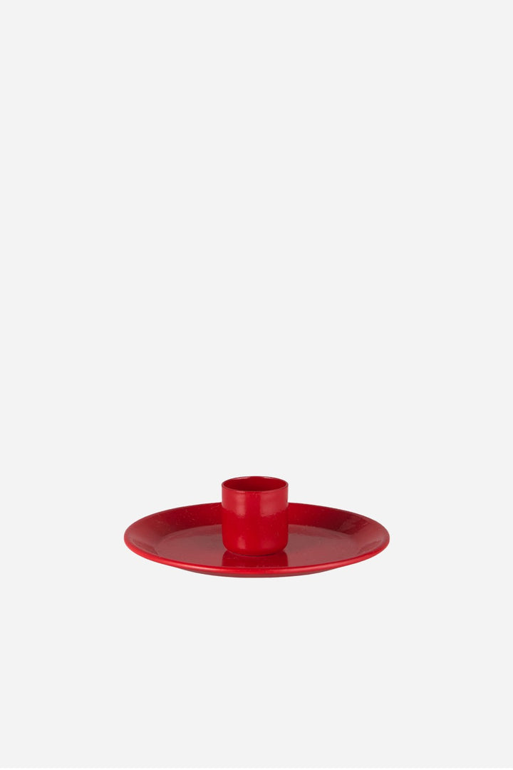 Red Enamel Dinner Candle Holder