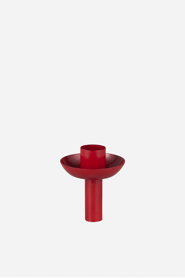 Red Enamel Bottle Candle Holder