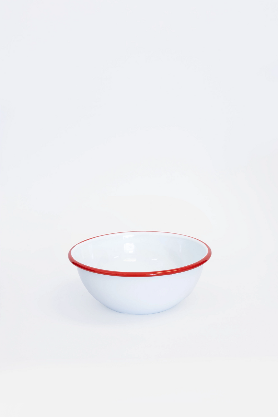 Enamelware Red & White Bowl 14cm