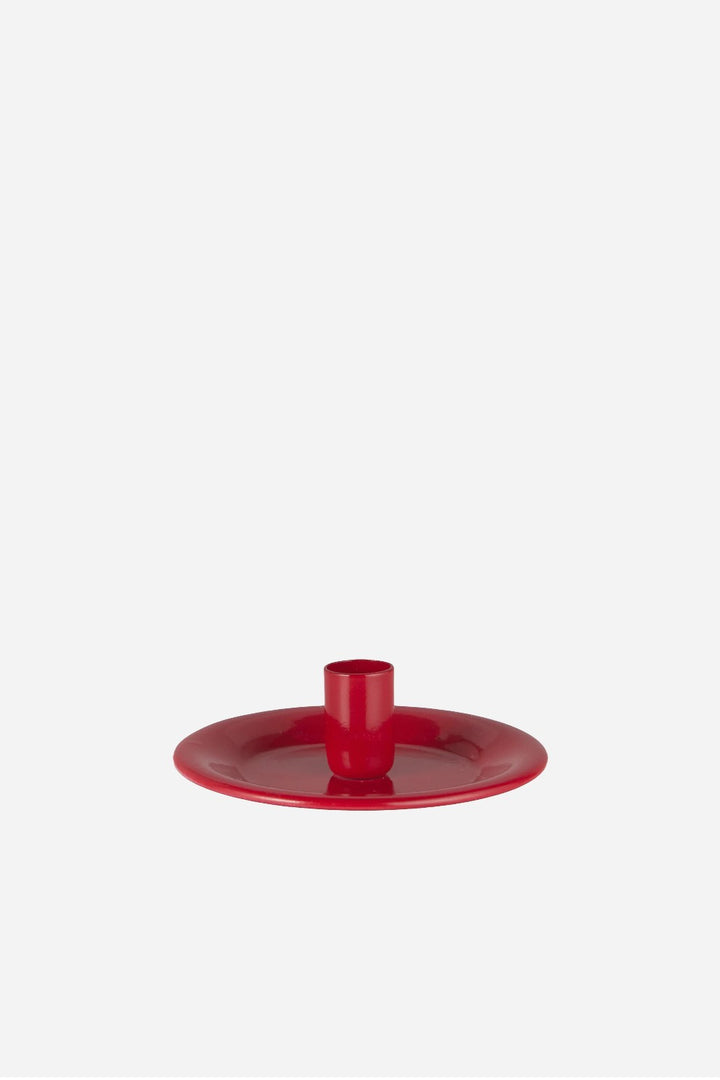 Red Enamel Taper Candle Holder