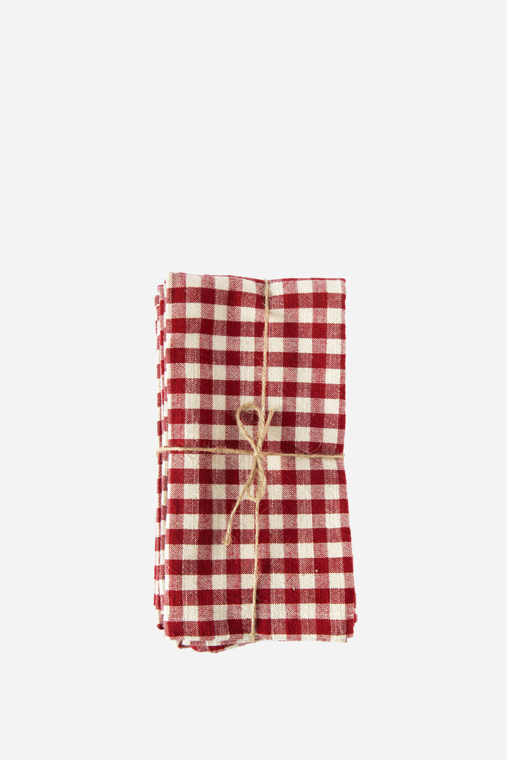 Gingham Napkin Set of 4 / Red - Domestic Science Home