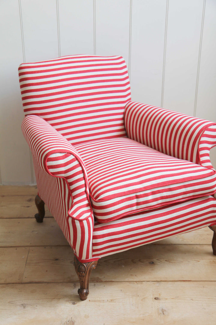 19th Century Red Striped Armchair