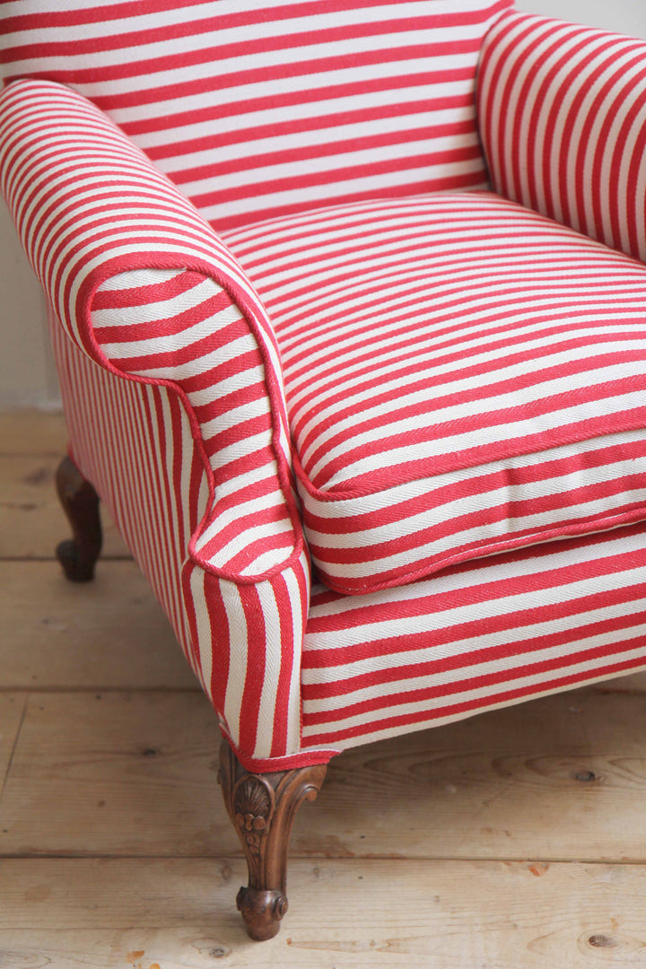 19th Century Red Striped Armchair