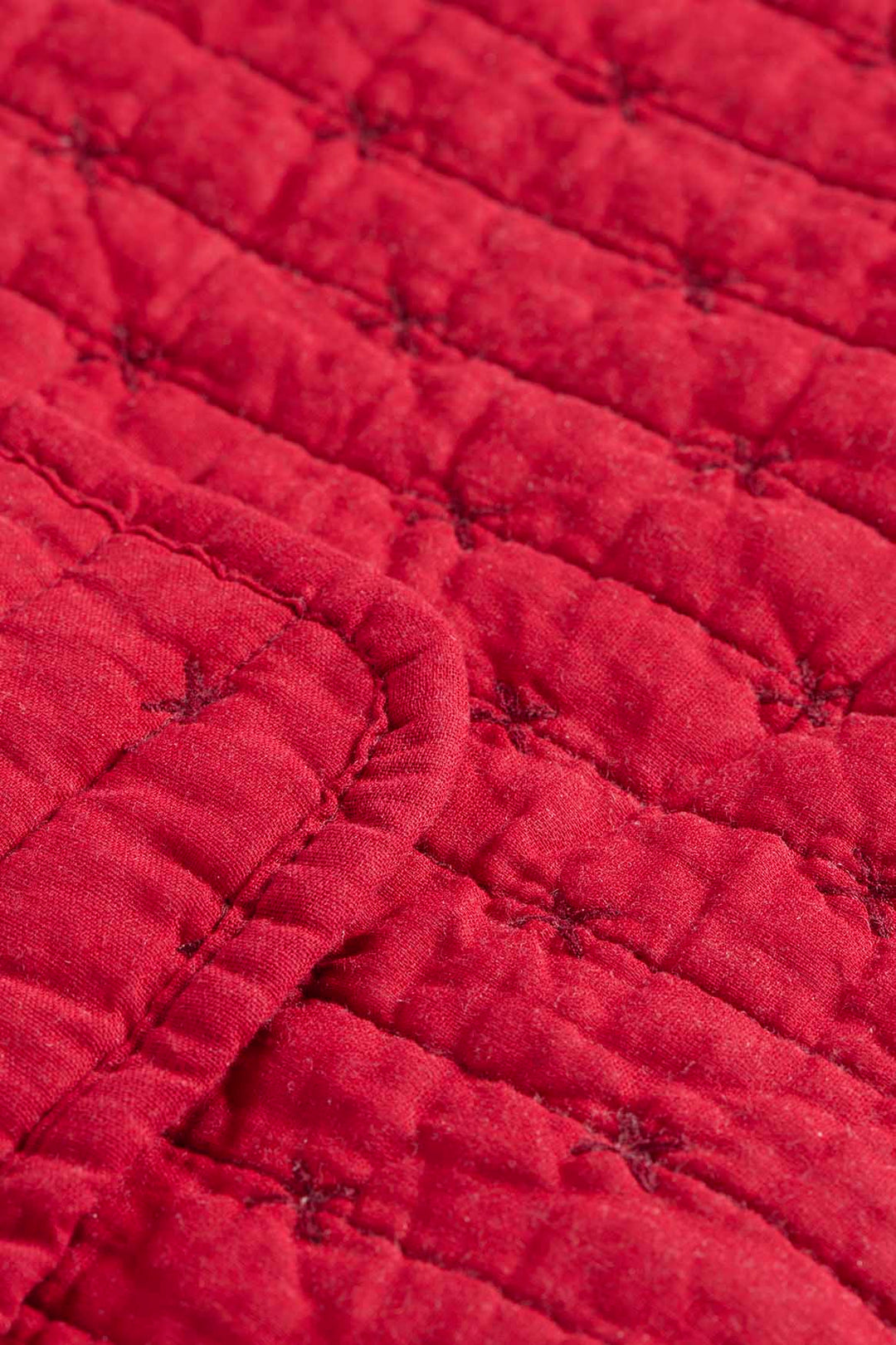 Quilt Red W/Cross-Stitches