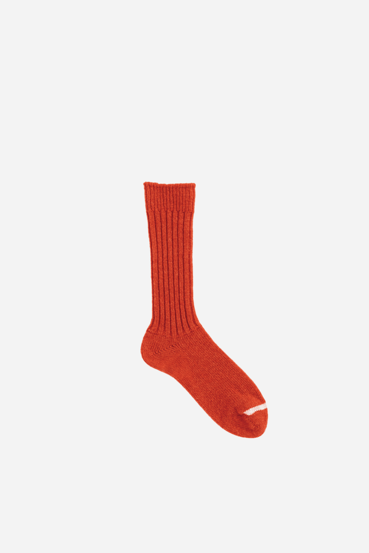 Wool Ribbed Socks / Shrine Red