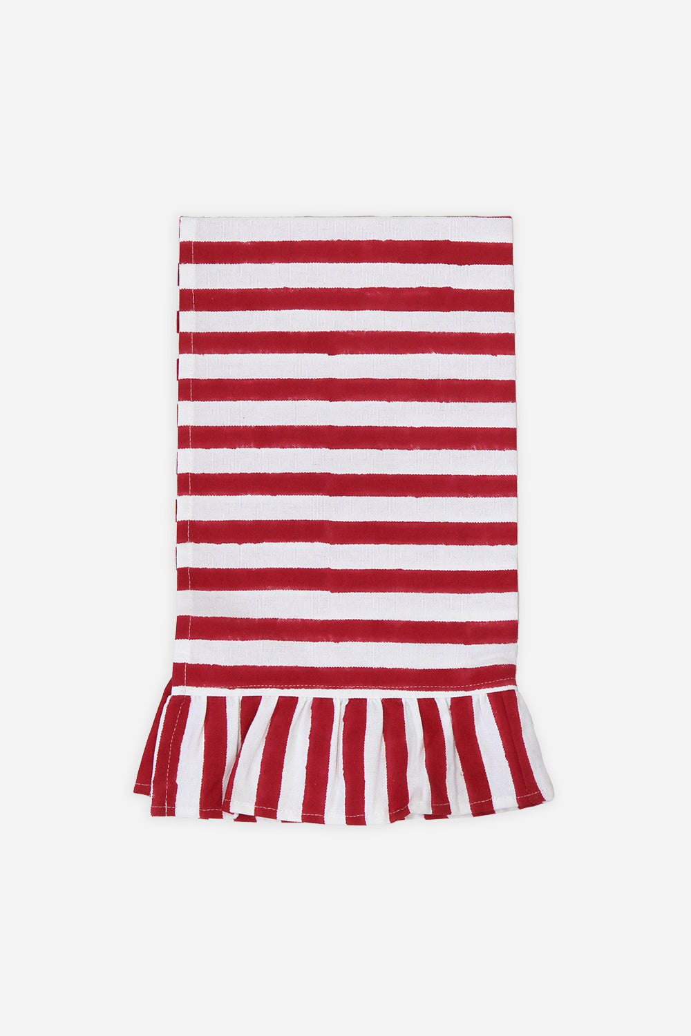 Ruffle Stripe T-Towel / Red