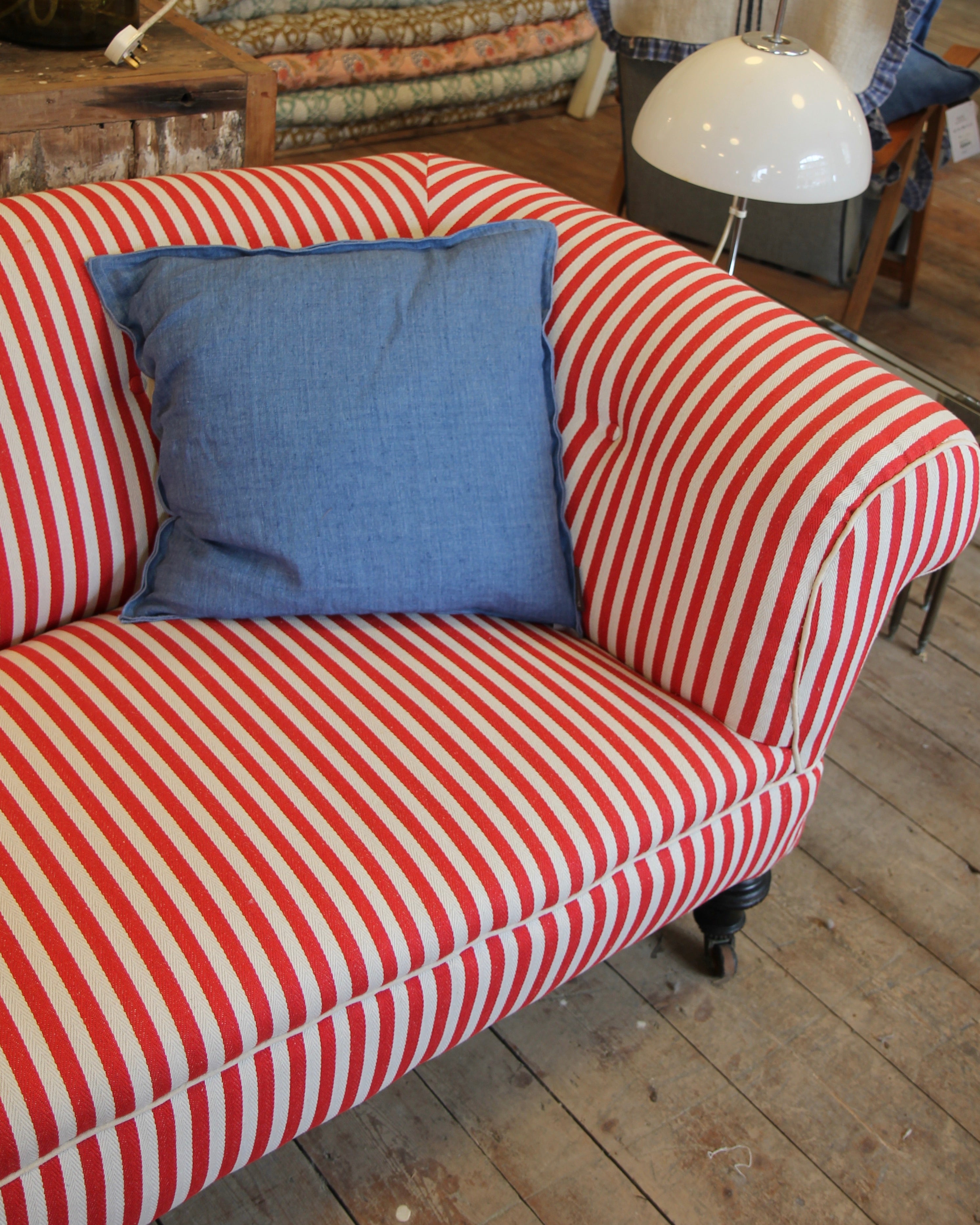 Red and white deals sofa