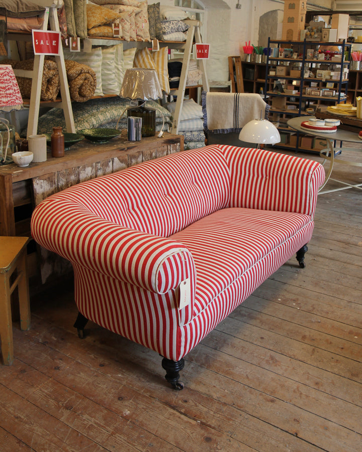 Victorian Red Striped Sofa