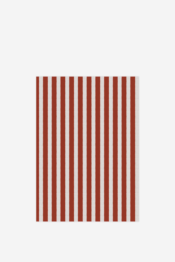 Paper Roll Red Stripes Textile Look 5 M/Roll