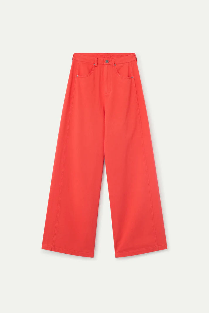 Red Wide Leg Trousers