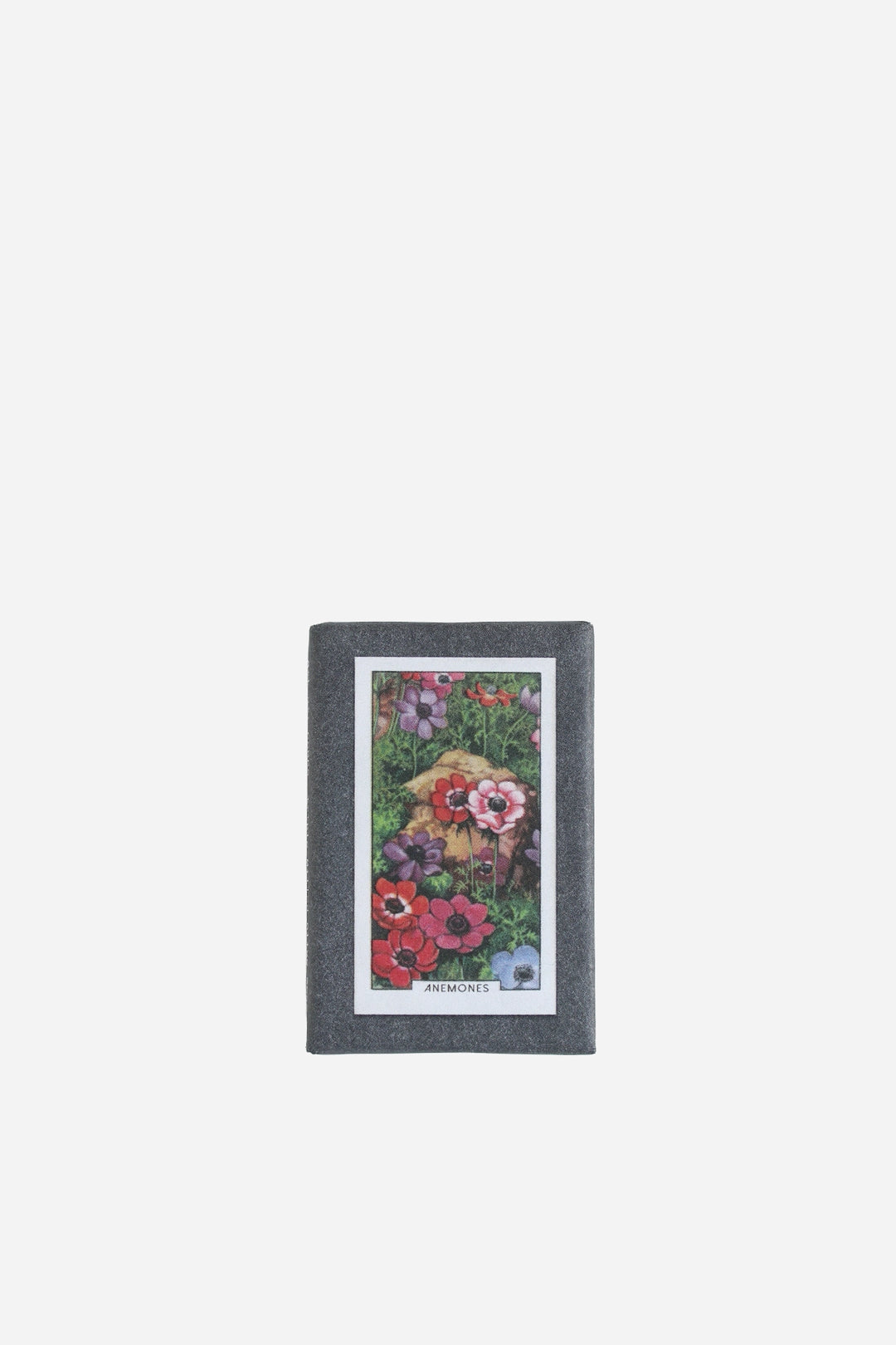 retro olive soap in botanical anemones wrapper
