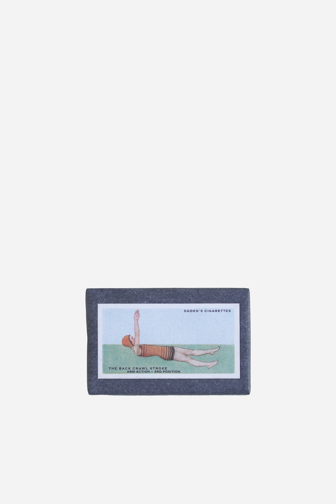 retro olive soap bar with vintage cigarette swimming packaging