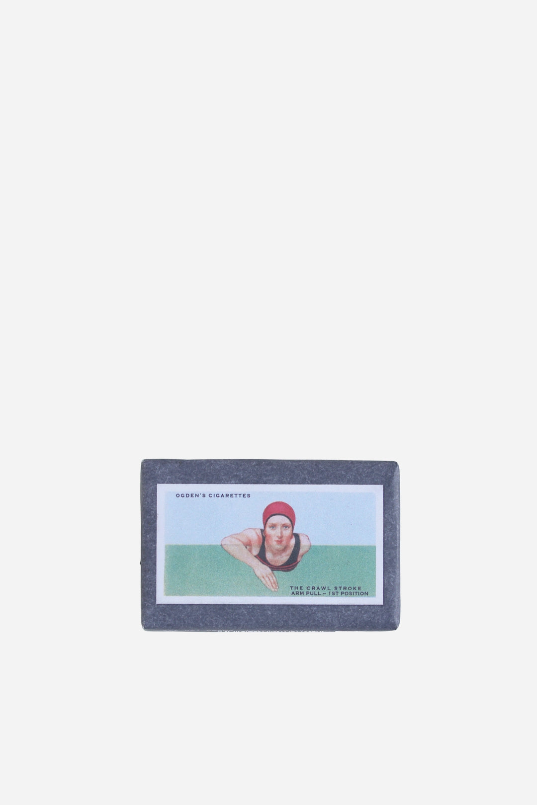 retro olive soap bar in vintage swimming cigarette packaging