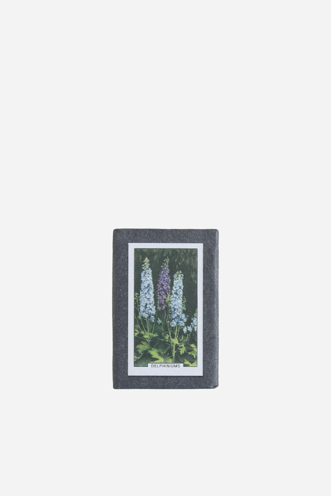 retro olive soap with vintage botanical delphinium wrapper