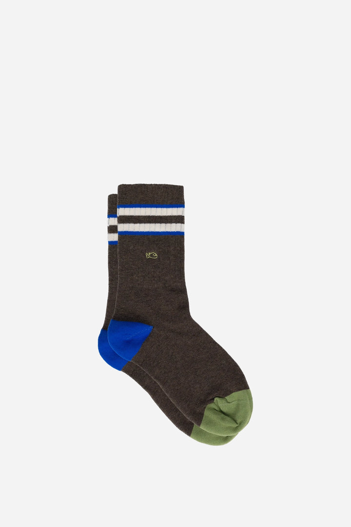 Retro Socks Brown, Ivory, Blue / 41-46