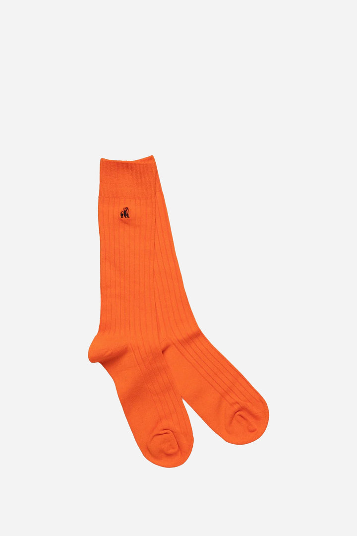 Ribbed Bamboo Socks / Tangerine