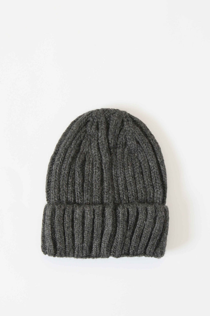 Ribbed Knit Beanie / Anthracite