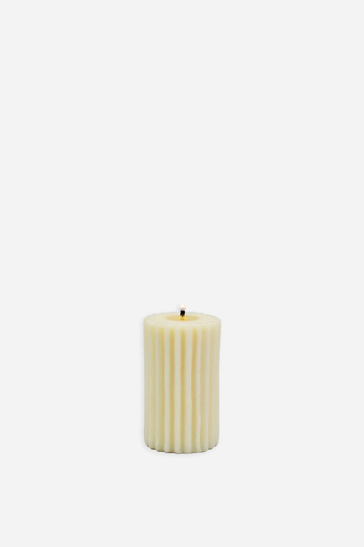 Ribbed Pillar Candle