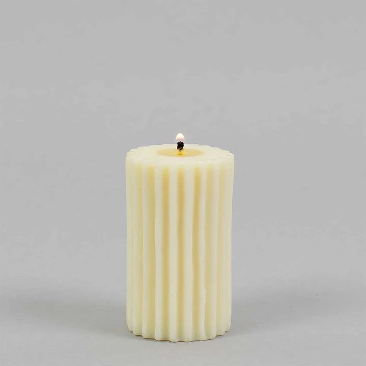 Ribbed Pillar Candle