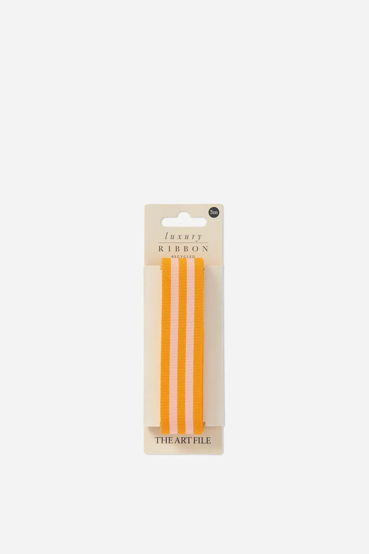 3M Luxury Ribbon Tangerine Stripe