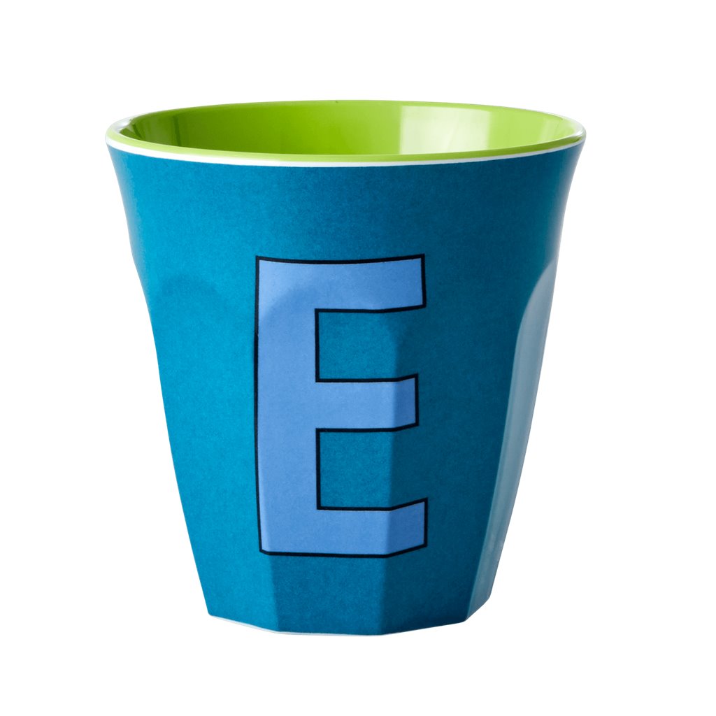 Melamine Cup / Letter E Emerald Green