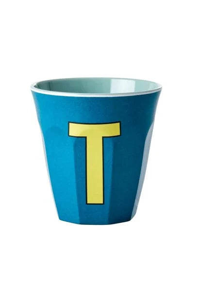 Melamine Cup / Letter T / Emerald