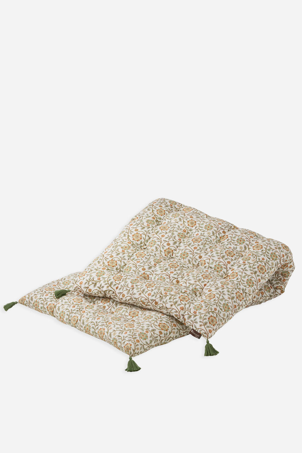 roja floral block print outdoor mattress in olive