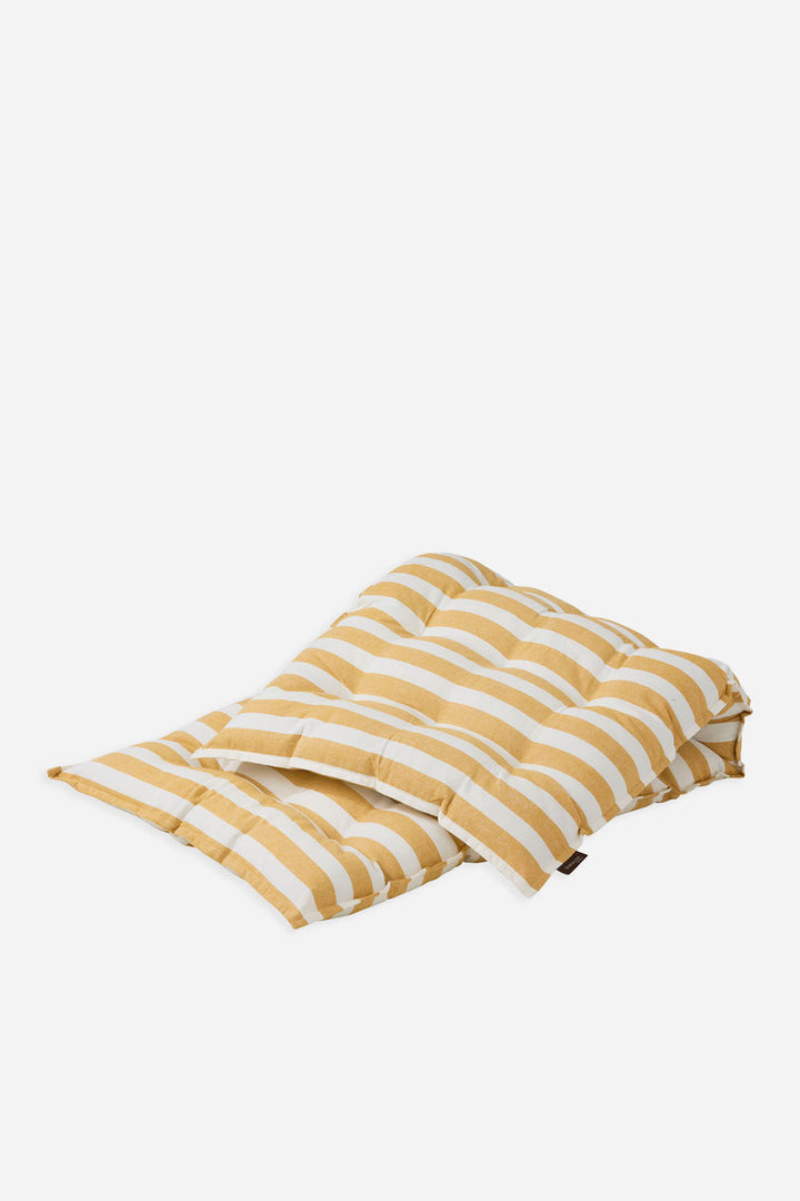 roma honey and white striped cotton outdoor mattress