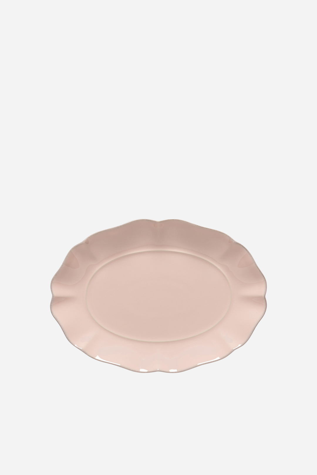 Pink ceramic plate on a white background