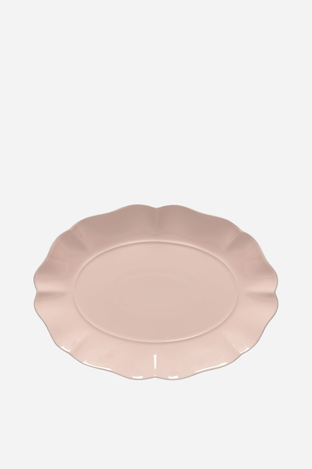 Pink ceramic plate on a white background