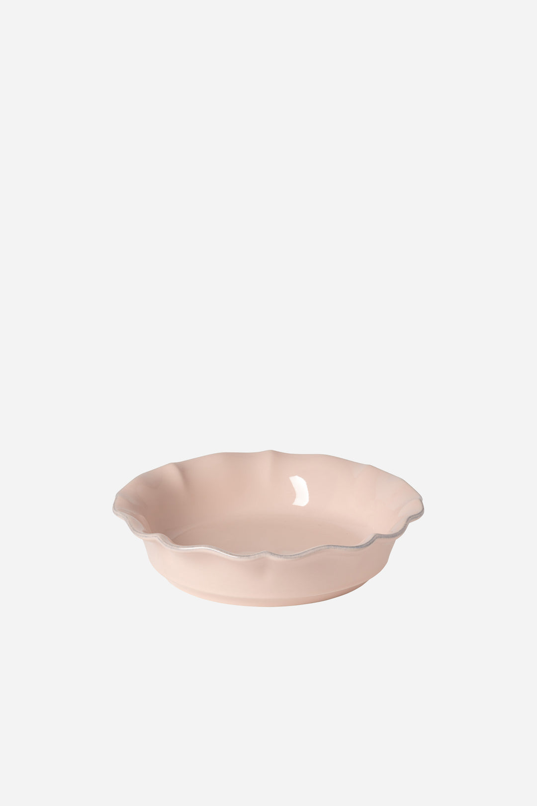 rose pink pasta plate bowl with fluted edge