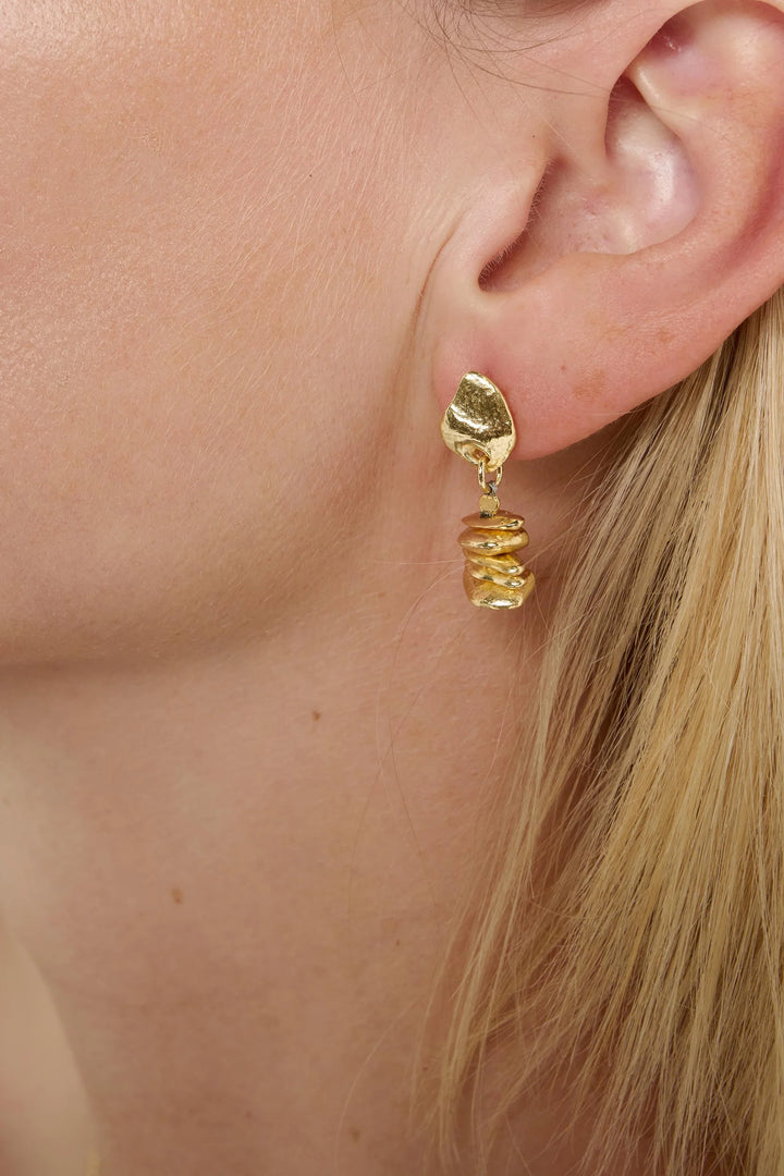 Row Earrings / Gold