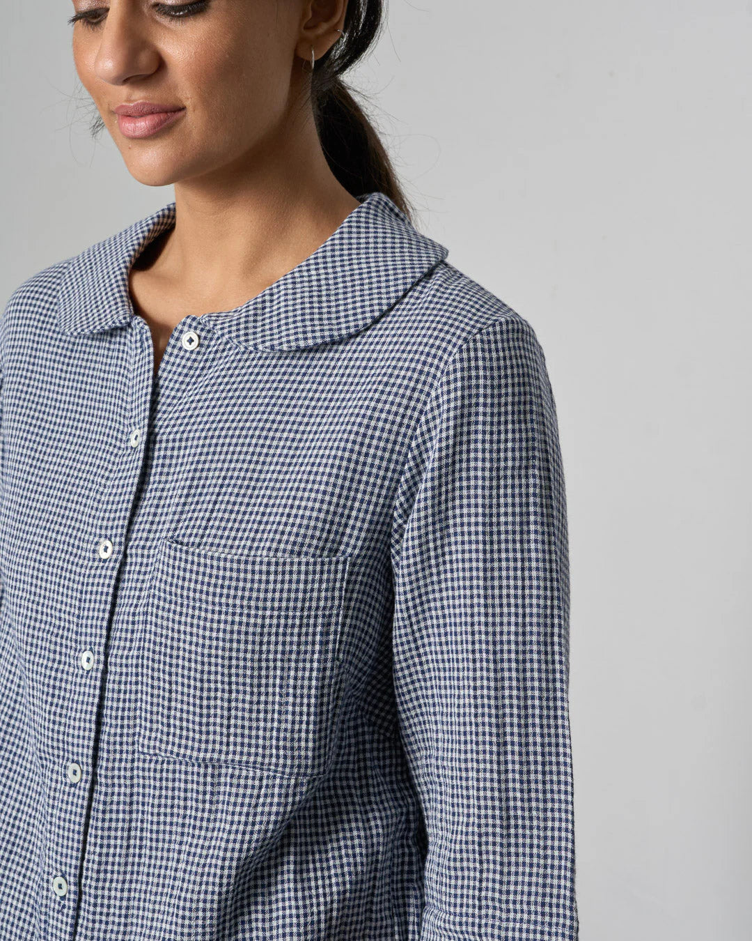 Rown Casual Shirt / Little Check Navy