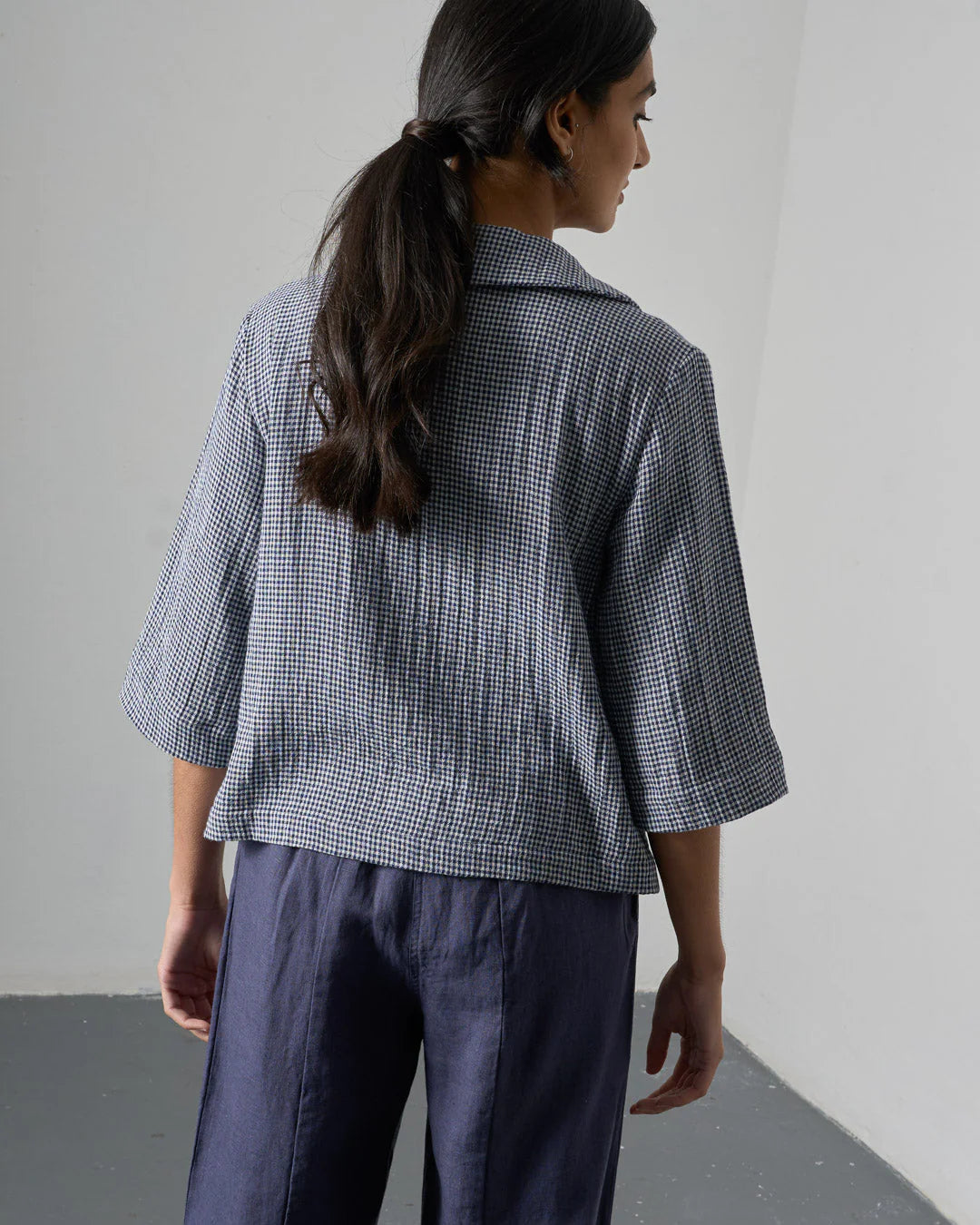 Rown Casual Shirt / Little Check Navy