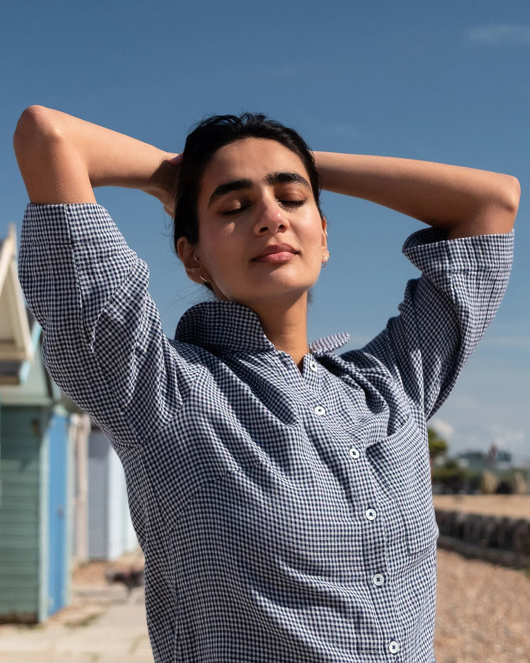 Rown Casual Shirt / Little Check Navy