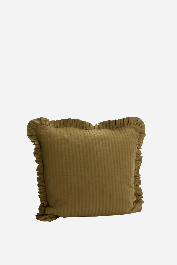 Ruffle Cushion Cover 50x50 Cm / Tapenade