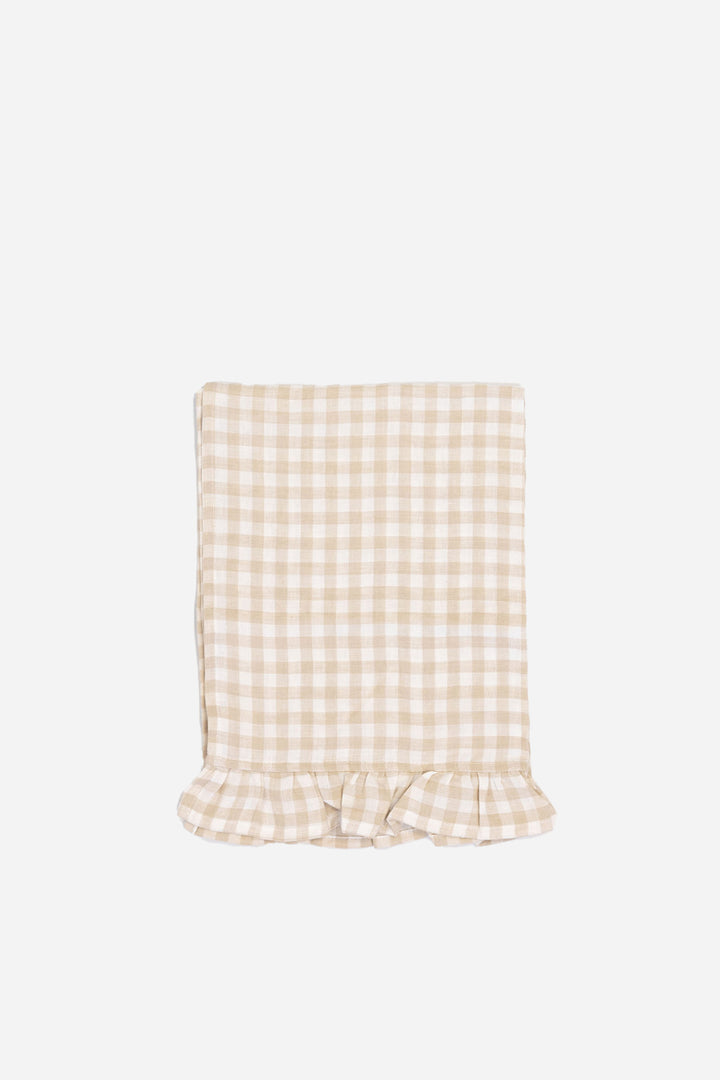Ruffle Linen T-Towel / Natural Gingham
