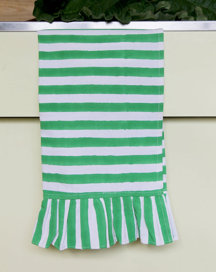 Ruffle Stripe T-Towel / Green