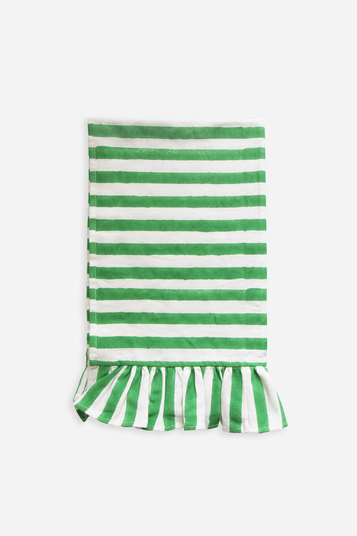 Ruffle Stripe T-Towel / Green