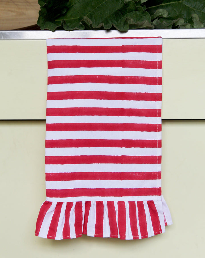 Ruffle Stripe T-Towel / Red