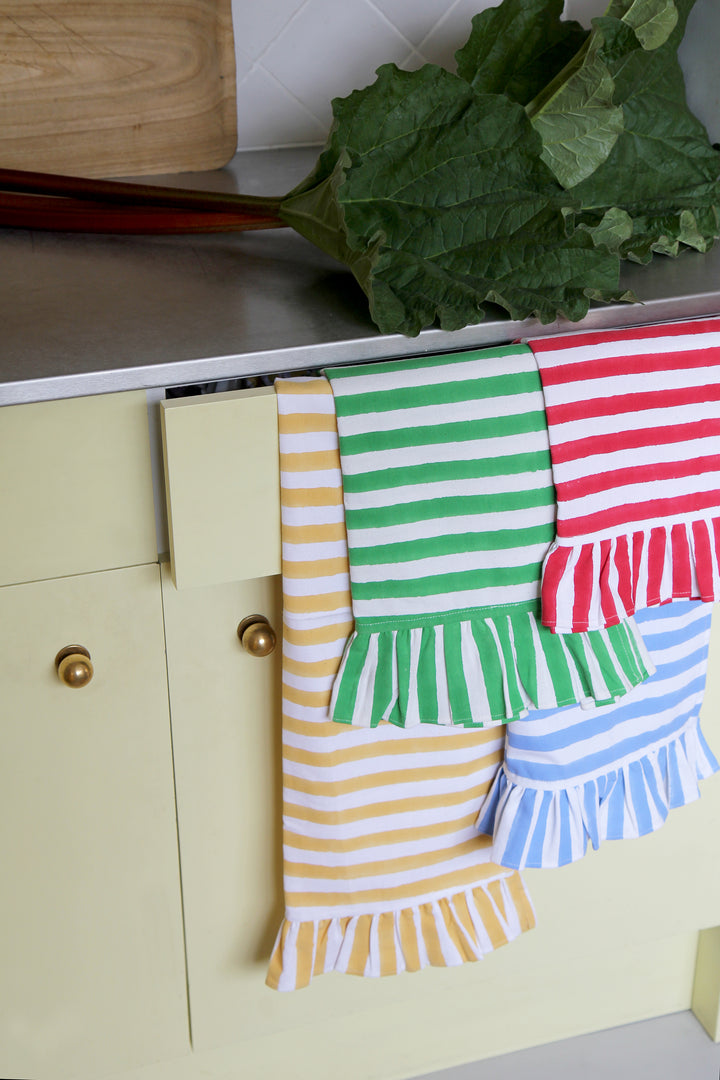 Ruffle Stripe T-Towel / Green