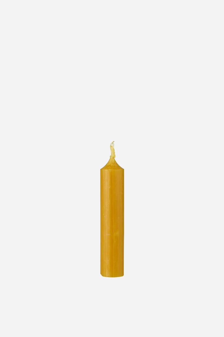 Yellow candle on a white background