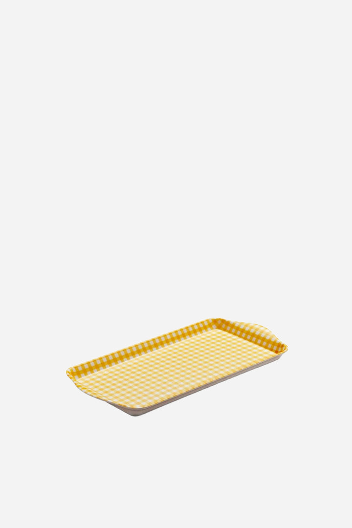 Sandwich Gingham Tray / Mustard