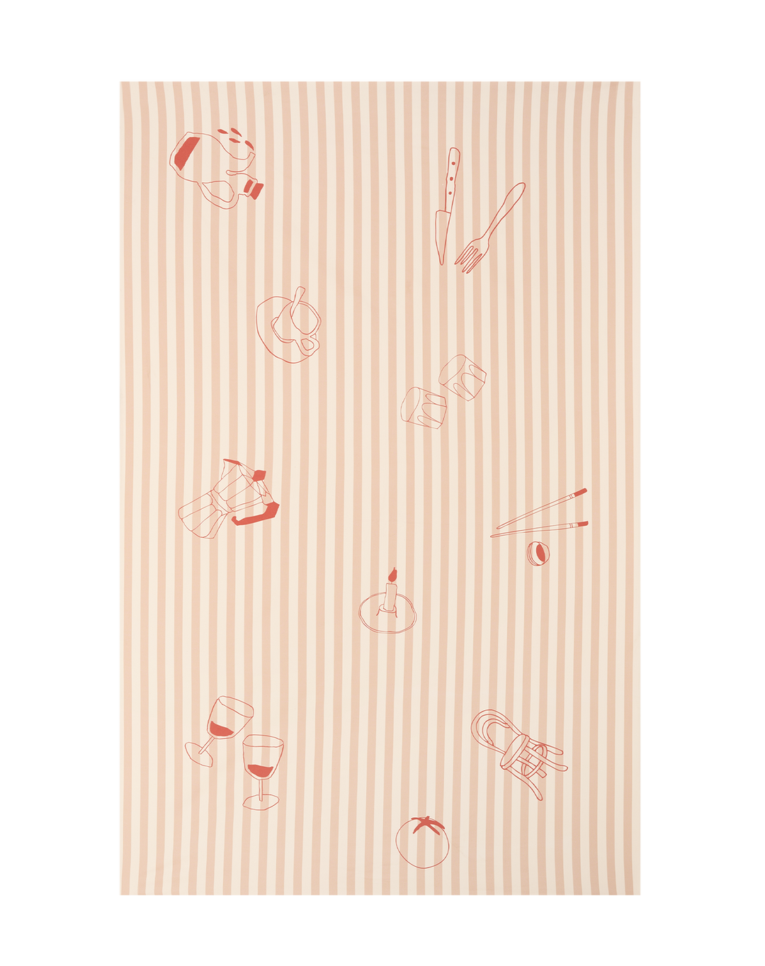 Sarga Tablecloth 150x250 / Tiles Red Lunch