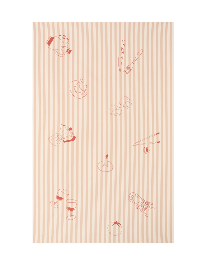 Sarga Tablecloth 150x250 / Tiles Red Lunch