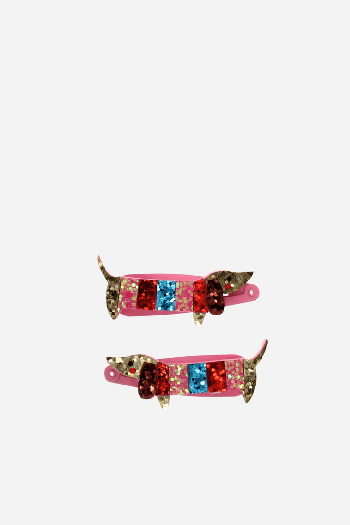 Glitter Hair Clips Sausage Dog / Set 2