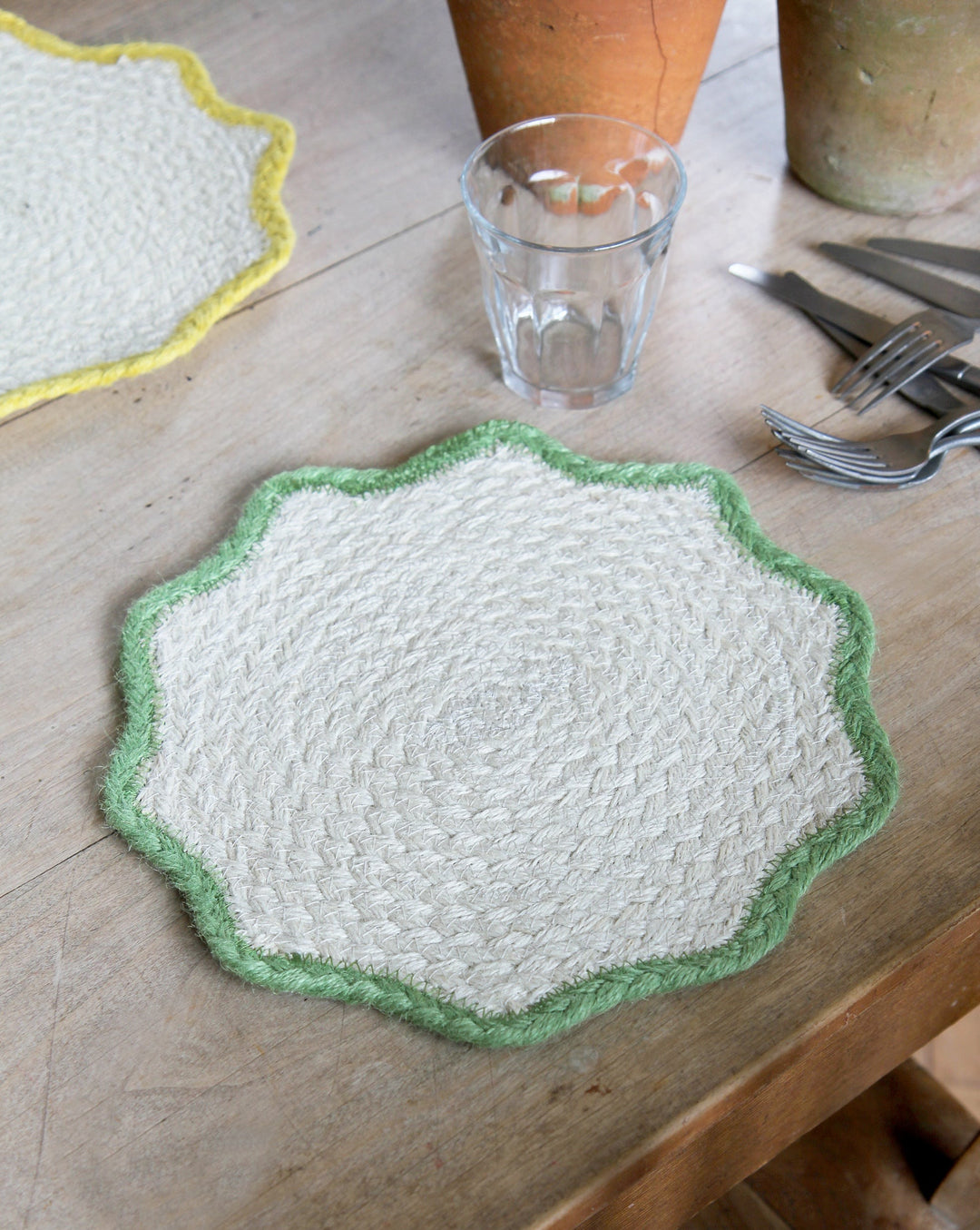 Scallop Placemats Set of 6 / Jade