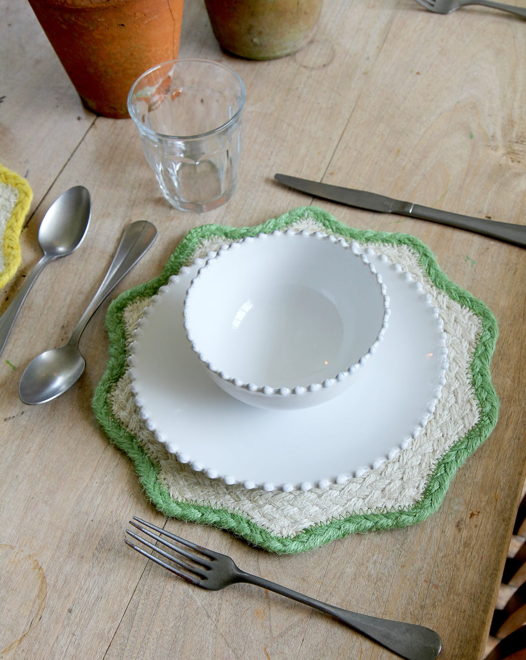 Scallop Placemats Set of 6 / Jade