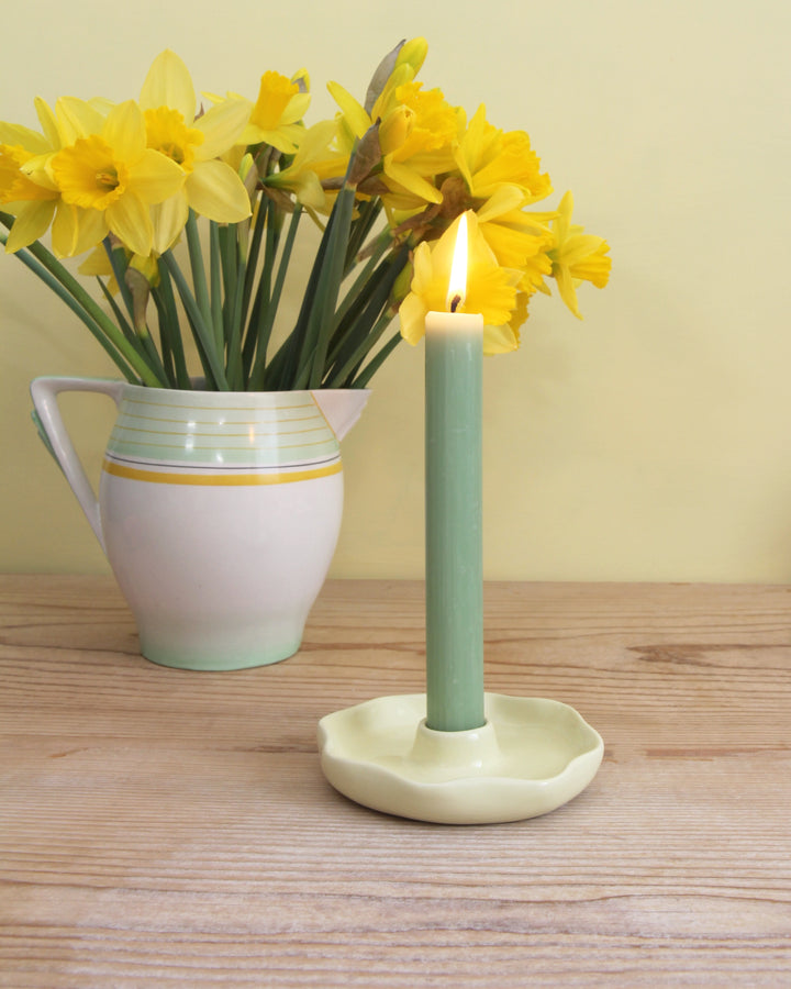 Scallop Candle Holder / Yellow