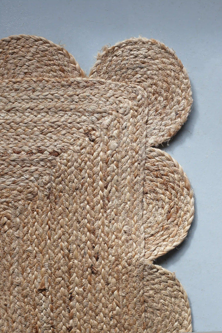 Natural  Kangura Scallop Jute Rug 60x90cm 4209